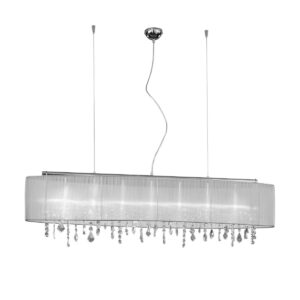 Hängeleuchte PARALUME, KOLARZ Optic,   Organza Stoff, Chrom