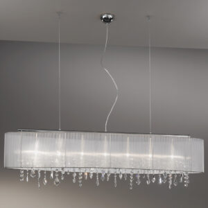 Hängeleuchte PARALUME, KOLARZ Pure,   Organza Stoff, Chrom