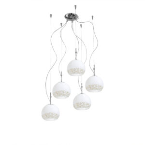 Hängeleuchte LUNA, Chrom, Liberta Weiß/Gold