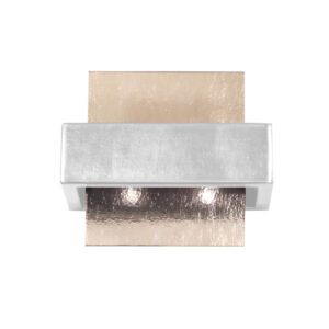 Wandleuchte RETTANGOLO, Brunito gebürstet / Nickel gebürstet