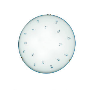 Deckenleuchte NONNA, Altmessing, Streublumen Blau