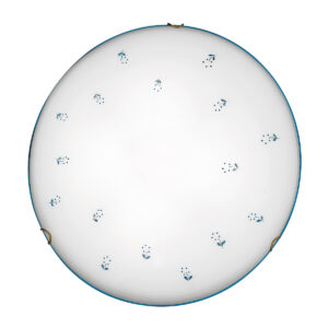 Deckenleuchte NONNA, Altmessing, Streublumen Blau