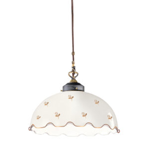 Hängeleuchte NONNA, Altmessing, Streublumen Gold D 36 cm