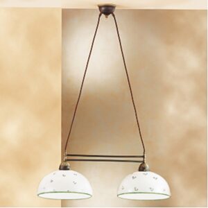 Luster NONNA, Altmessing, Streublumen Grün, Glatter R