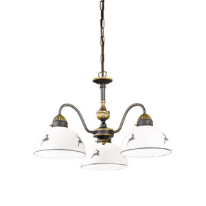 Luster NONNA, Altmessing, Hirsch Grau