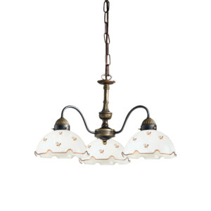 Luster NONNA, Altmessing, Streublumen Gold D 45 cm