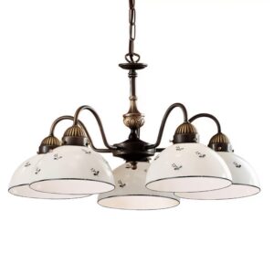 Luster NONNA, Altmessing, Streublumen Blau Glatter R.