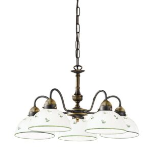 Luster NONNA, Altmessing, Streublumen Grün Glatter R