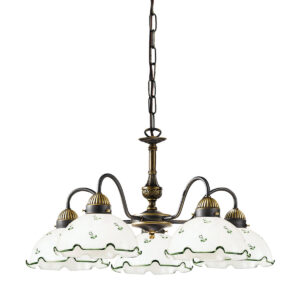 Luster NONNA, Altmessing, Streublumen Grün