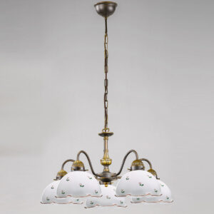 Luster NONNA, Altmessing, Streublumen Rosa