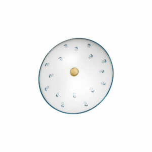 Deckenleuchte NONNA, Altmessing, Streublumen Blau