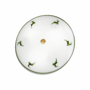 Deckenleuchte NONNA, Altmessing, Hirsch Grün