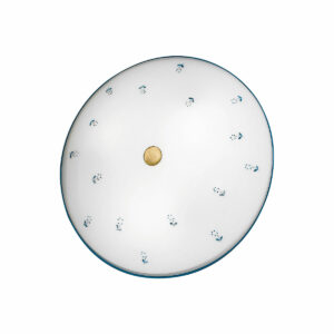 Deckenleuchte NONNA, Altmessing, Streublumen Blau