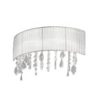 Wandleuchte PARALUME, KOLARZ Pure,   Organza Stoff, Chrom