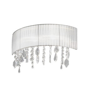 Wandleuchte PARALUME, KOLARZ Pure,   Organza Stoff, Chrom