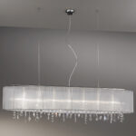 Hängeleuchte PARALUME, KOLARZ Pure,   Organza Stoff, Chrom