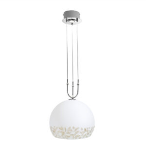 Hängeleuchte LUNA, Chrom, Liberta Weiß/Gold