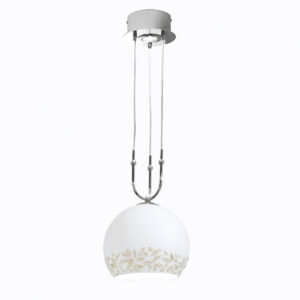 Hängeleuchte LUNA, Chrom, Liberta Weiß/Gold