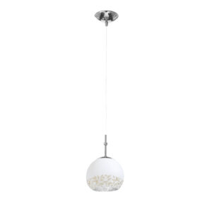 Hängeleuchte LUNA, Chrom, Liberta Weiß/Gold