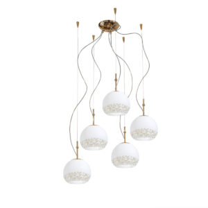 Hängeleuchte LUNA, Gold 24K, Liberta Weiß/Gold