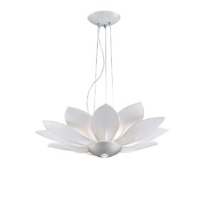 Hängeleuchte FIORE, Weiß, Blattsilber