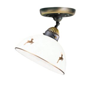 Deckenleuchte NONNA, Altmessing, Hirsch Gold