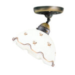 Deckenleuchte NONNA, Altmessing, Streublumen Gold D 20 cm