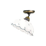 Deckenleuchte NONNA, Altmessing, Streublumen Blau