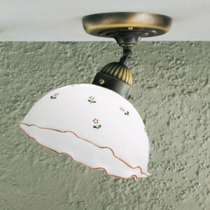 Deckenleuchte NONNA, Altmessing, Streublumen Rosa