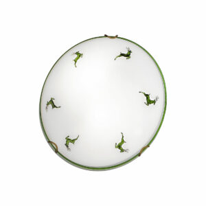 Deckenleuchte NONNA, Altmessing, Hirsch Grün