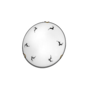 Deckenleuchte NONNA, Altmessing, Hirsch Grau