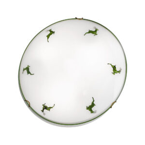 Deckenleuchte NONNA, Altmessing, Hirsch Grün