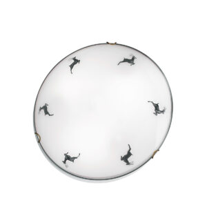 Deckenleuchte NONNA, Altmessing, Hirsch Grau