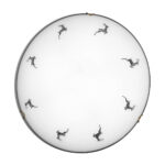 Deckenleuchte NONNA, Altmessing, Hirsch Grau