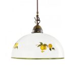 Hängeleuchte NONNA, Altmessing, Limoncelli, Glatter Rand