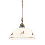 Hängeleuchte NONNA, Altmessing, Hirsch Gold D 30 cm