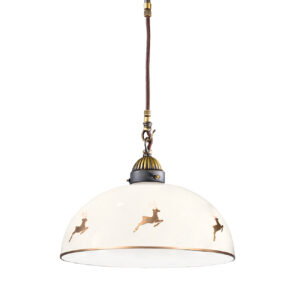 Hängeleuchte NONNA, Altmessing, Hirsch Gold D 30 cm