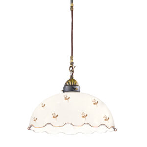 Hängeleuchte NONNA, Altmessing, Streublumen Gold D 30 cm