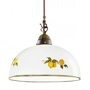 Hängeleuchte NONNA, Altmessing, Limoncelli, Glas mit gerade Rand