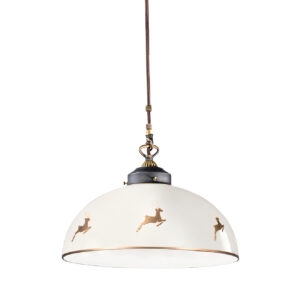 Hängeleuchte NONNA, Altmessing, Hirsch Gold D 36 cm