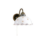 Wandleuchte NONNA, Altmessing, Streublumen Gold