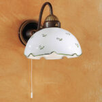 Wandleuchte NONNA, Altmessing, Streublumen Grün