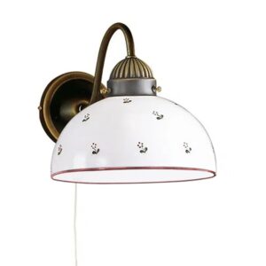 Wandleuchte NONNA, Altmessing, Streublumen Rosa Glatt