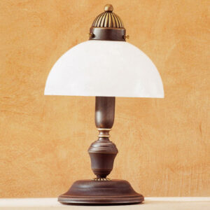 Tischleuchte NONNA, Altmessing, Weiß