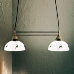 Luster NONNA, Altmessing, Hirsch Grün