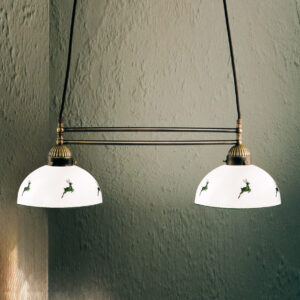 Luster NONNA, Altmessing, Hirsch Grün