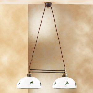 Luster NONNA, Altmessing, Hirsch Grün