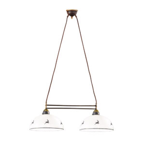 Luster NONNA, Altmessing, Hirsch Grau