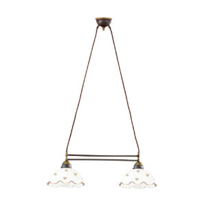 Luster NONNA, Altmessing, Streublumen Gold Länge 64 cm