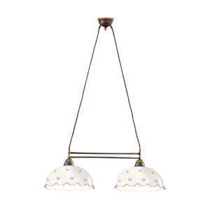 Chandelier NONNA, Old Brass, Streublumen Gold Length 75 cm